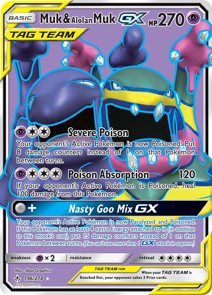 Muk & Alolan Muk GX (196/214) [Sun & Moon: Unbroken Bonds] | Pegasus Games WI