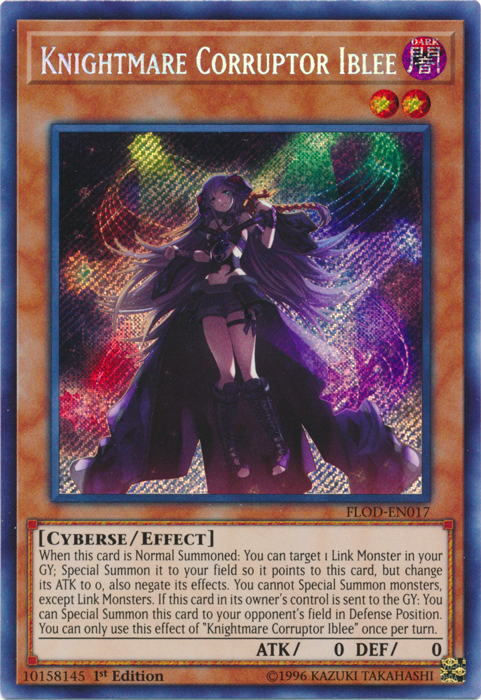 Knightmare Corruptor Iblee [FLOD-EN017] Secret Rare | Pegasus Games WI