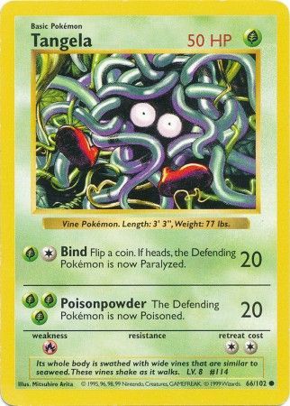 Tangela (66/102) [Base Set Shadowless Unlimited] | Pegasus Games WI