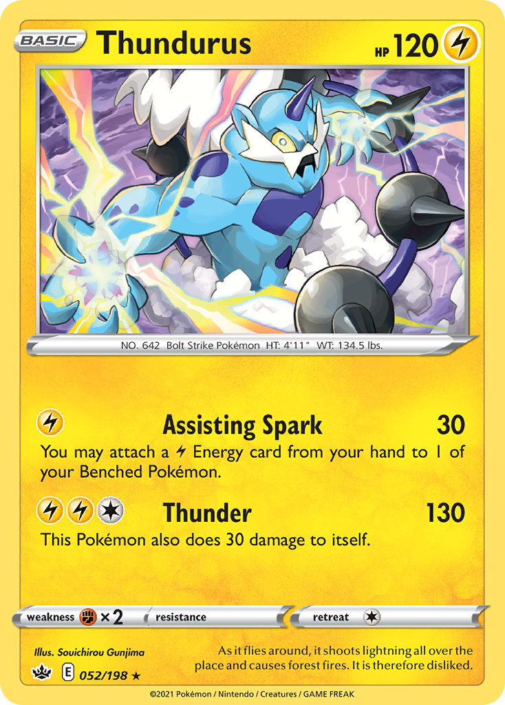 Thundurus (052/198) (Theme Deck Exclusive) [Sword & Shield: Chilling Reign] | Pegasus Games WI