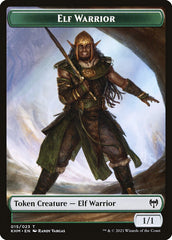 Elemental // Elf Warrior Double-Sided Token [Kaldheim Commander Tokens] | Pegasus Games WI