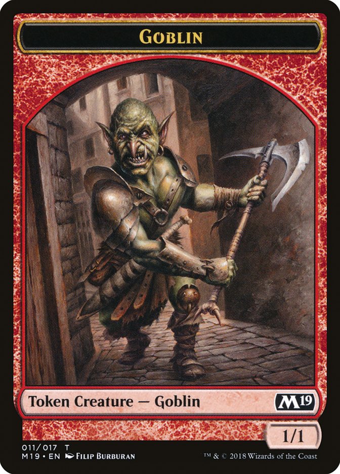 Knight // Goblin Double-Sided Token (Game Night) [Core Set 2019 Tokens] | Pegasus Games WI