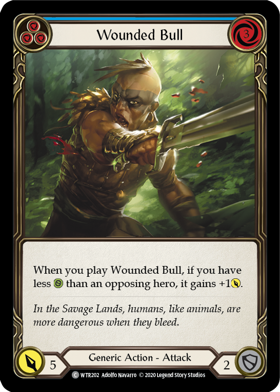 Wounded Bull (Blue) [WTR202] Unlimited Rainbow Foil | Pegasus Games WI