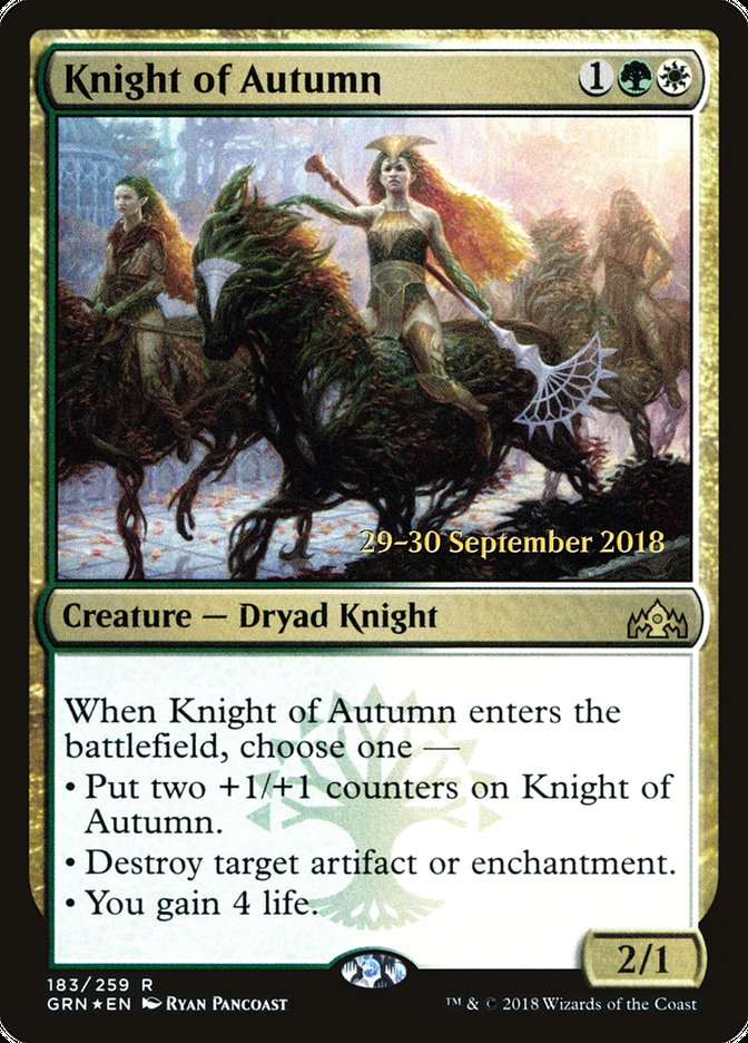 Knight of Autumn [Guilds of Ravnica Prerelease Promos] | Pegasus Games WI