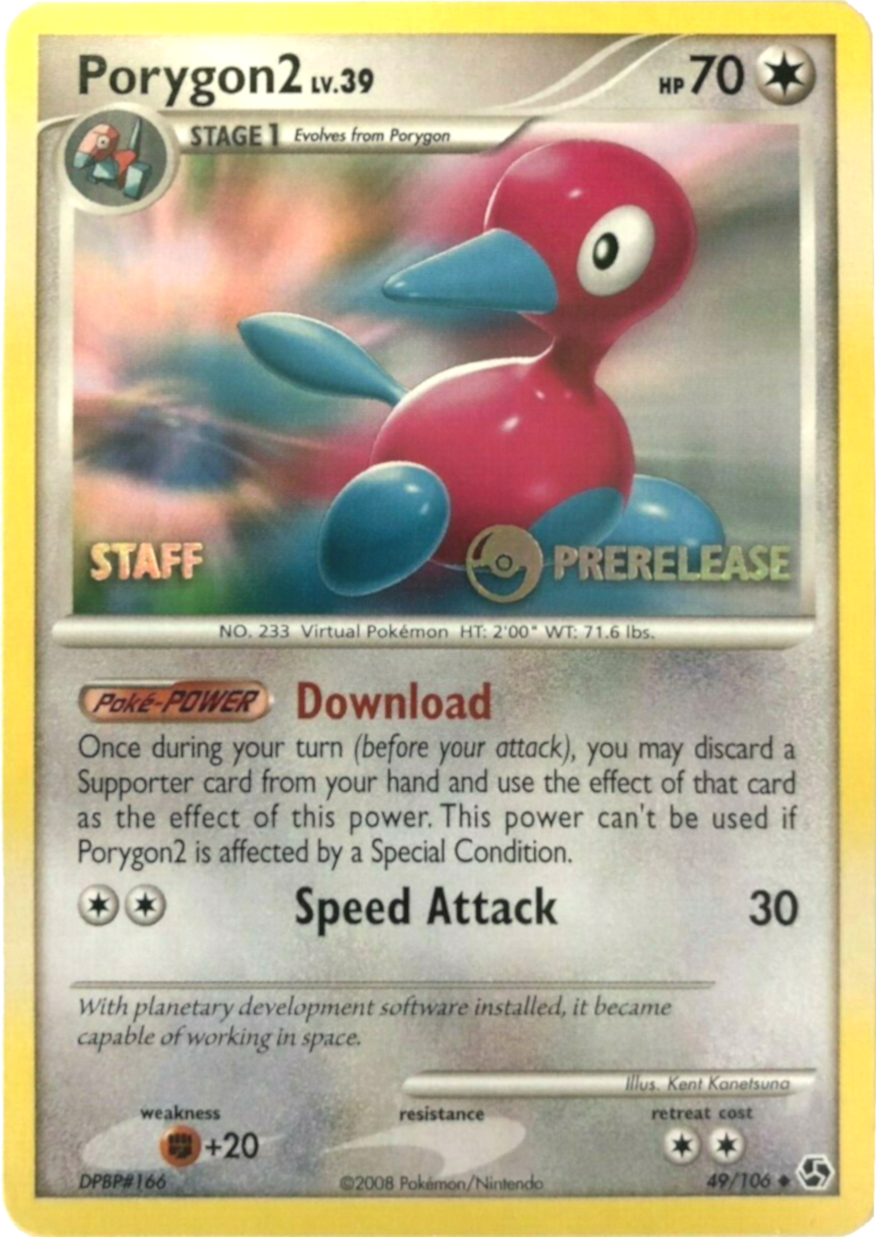 Porygon2 (49/106) (Staff Prerelease Promo) [Diamond & Pearl: Black Star Promos] | Pegasus Games WI