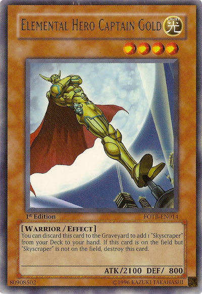 Elemental Hero Captain Gold [FOTB-EN014] Ultra Rare | Pegasus Games WI