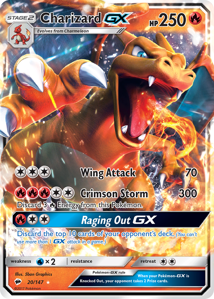 Charizard GX (20/147) [Sun & Moon: Burning Shadows] | Pegasus Games WI