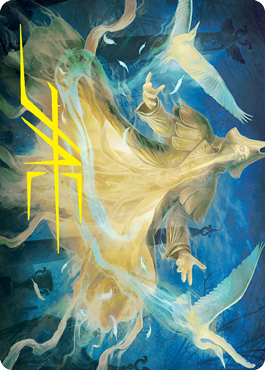 Heron-Blessed Geist Art Card (Gold-Stamped Signature) [Innistrad: Crimson Vow Art Series] | Pegasus Games WI