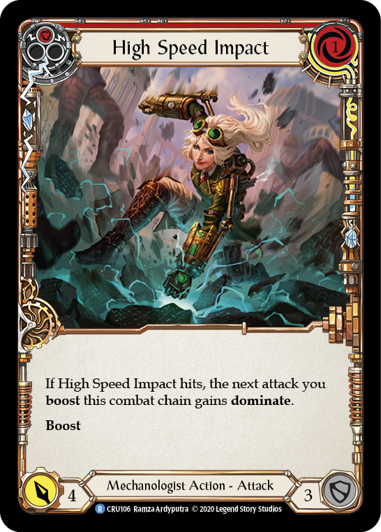 High Speed Impact (Red) [CRU106] 1st Edition Rainbow Foil | Pegasus Games WI