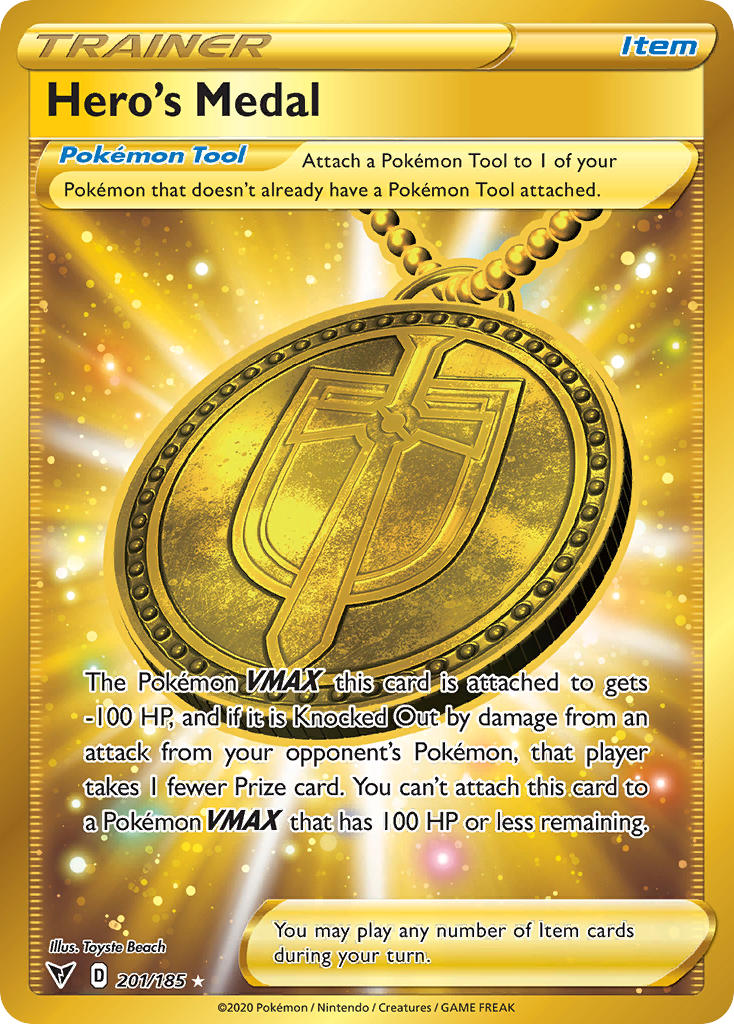 Hero's Medal (201/185) [Sword & Shield: Vivid Voltage] | Pegasus Games WI