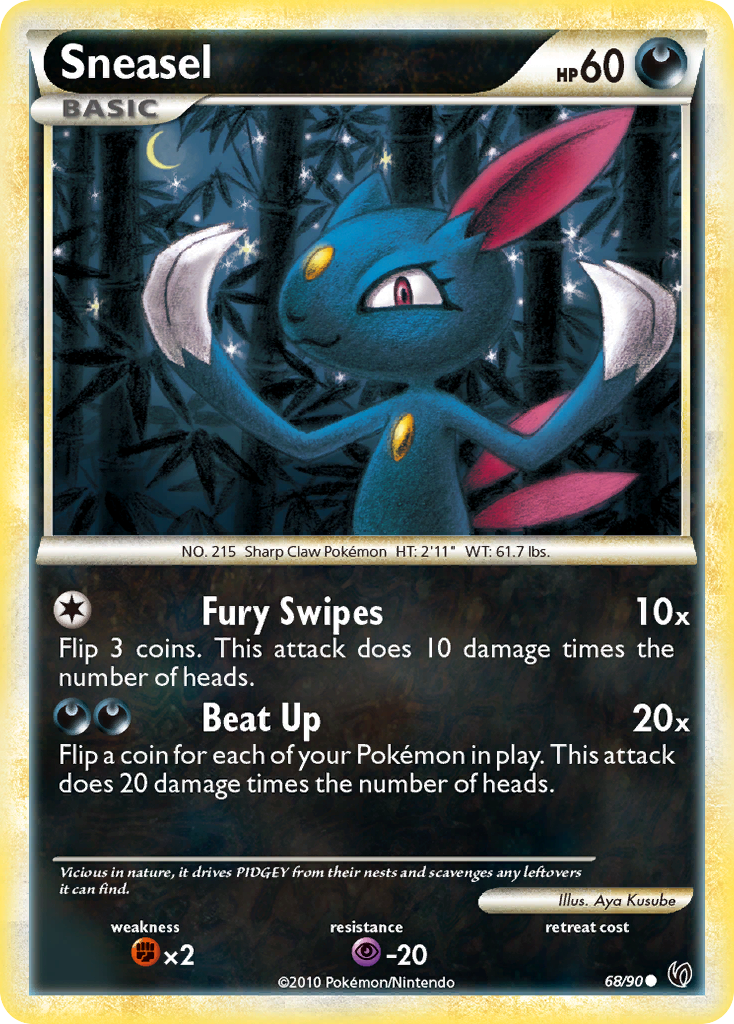 Sneasel (68/90) [HeartGold & SoulSilver: Undaunted] | Pegasus Games WI