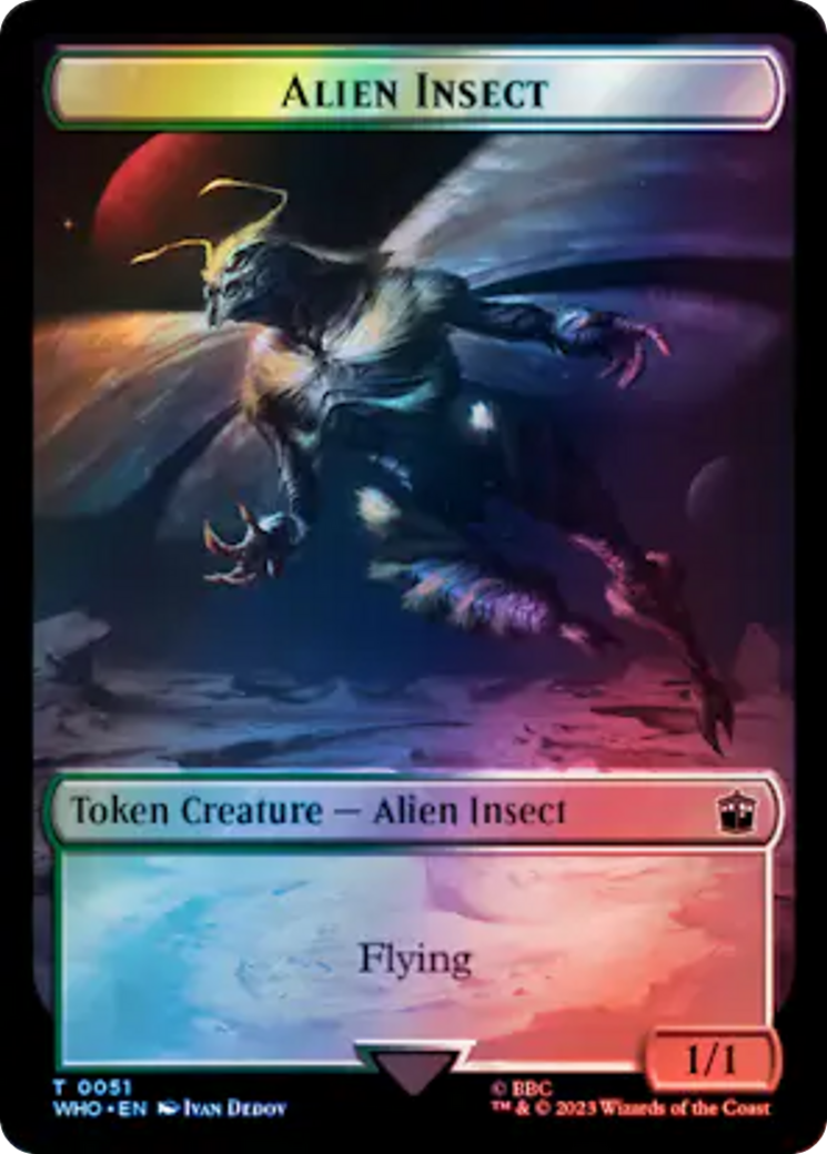 Soldier // Alien Insect Double-Sided Token (Surge Foil) [Doctor Who Tokens] | Pegasus Games WI