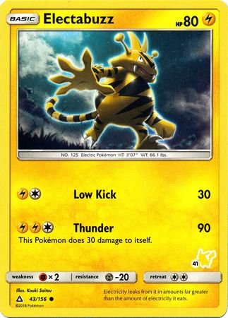 Electabuzz (43/156) (Pikachu Stamp #41) [Battle Academy 2020] | Pegasus Games WI