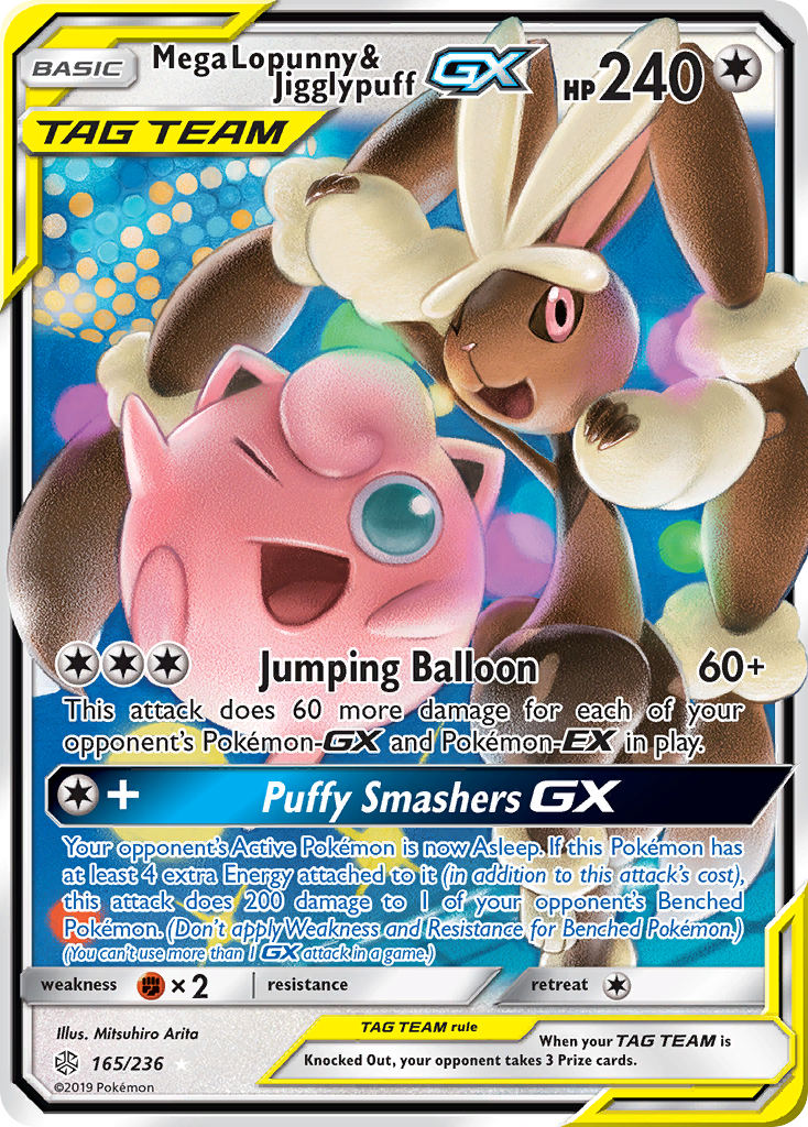 Mega Lopunny & Jigglypuff GX (165/236) [Sun & Moon: Cosmic Eclipse] | Pegasus Games WI