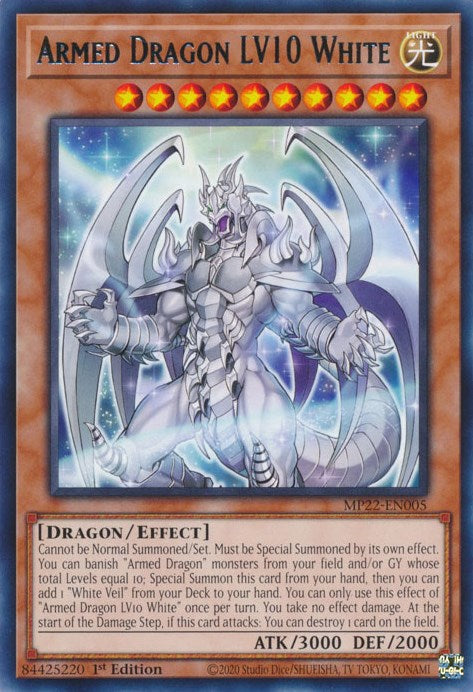 Armed Dragon LV10 White [MP22-EN005] Rare | Pegasus Games WI