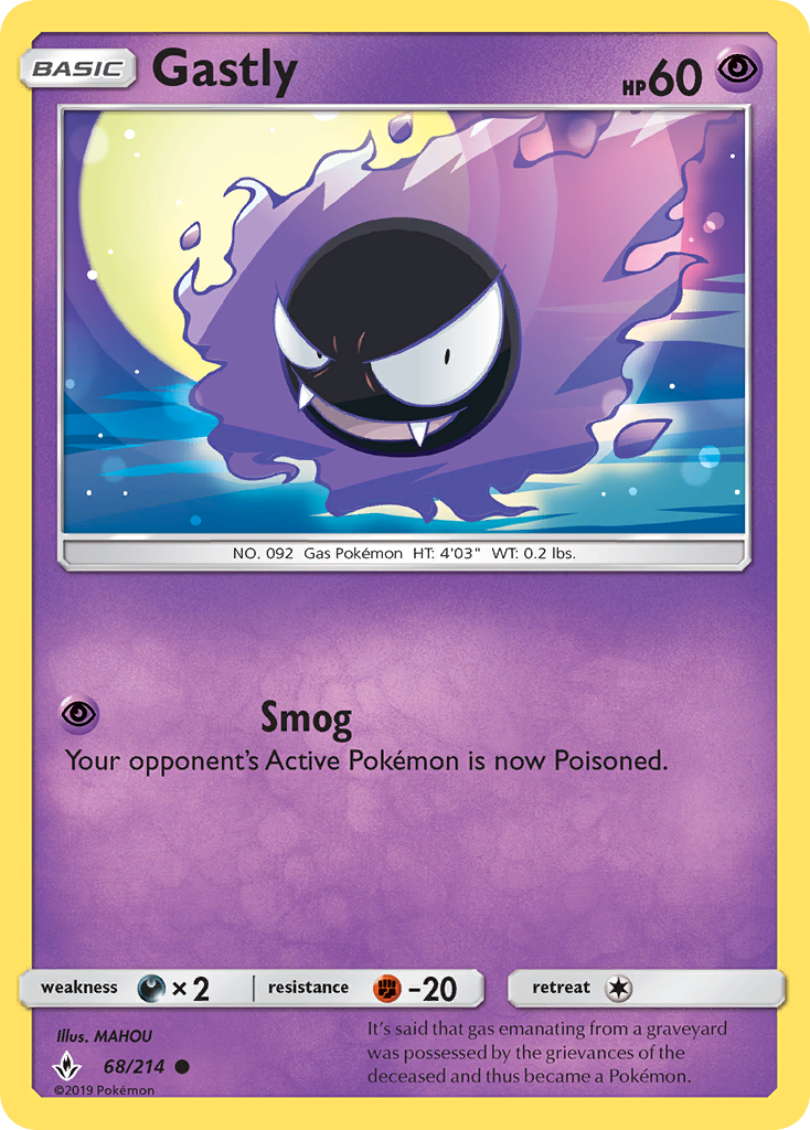 Gastly (68/214) [Sun & Moon: Unbroken Bonds] | Pegasus Games WI