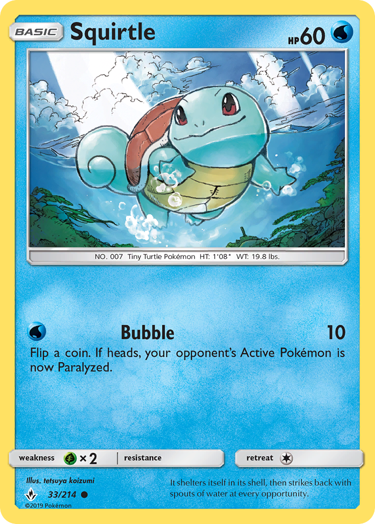 Squirtle (33/214) [Sun & Moon: Unbroken Bonds] | Pegasus Games WI