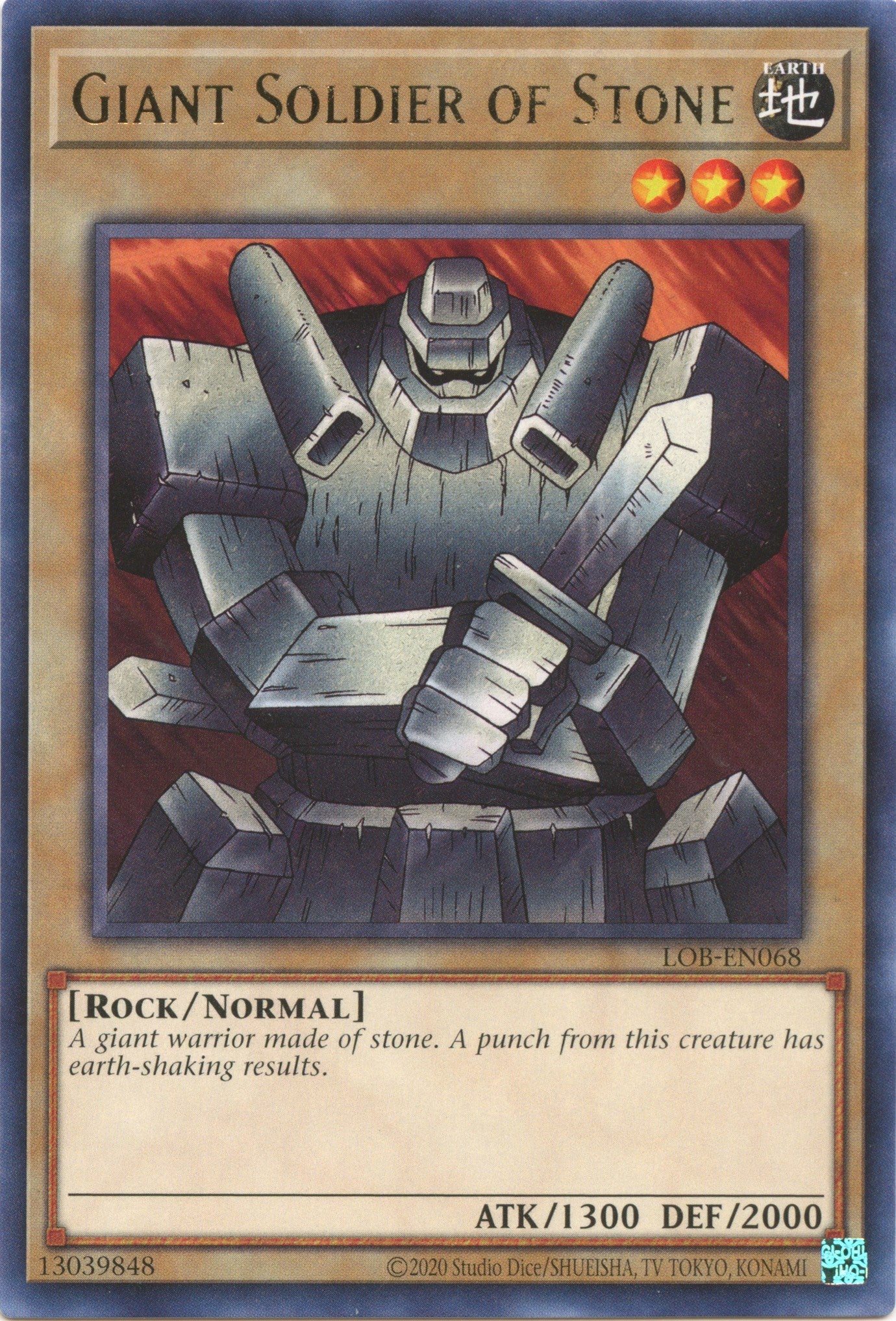 Giant Soldier of Stone (25th Anniversary) [LOB-EN068] Rare | Pegasus Games WI