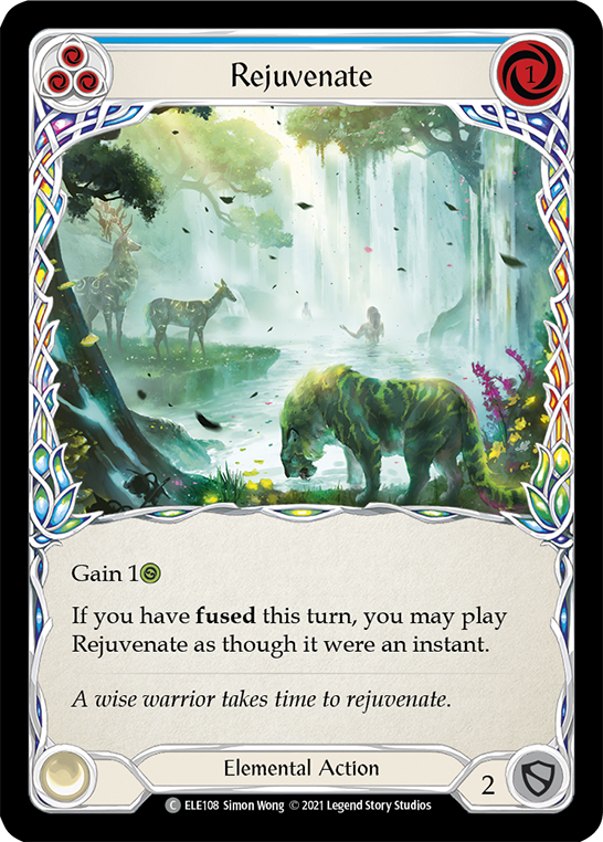 Rejuvenate (Blue) [ELE108] (Tales of Aria)  1st Edition Rainbow Foil | Pegasus Games WI