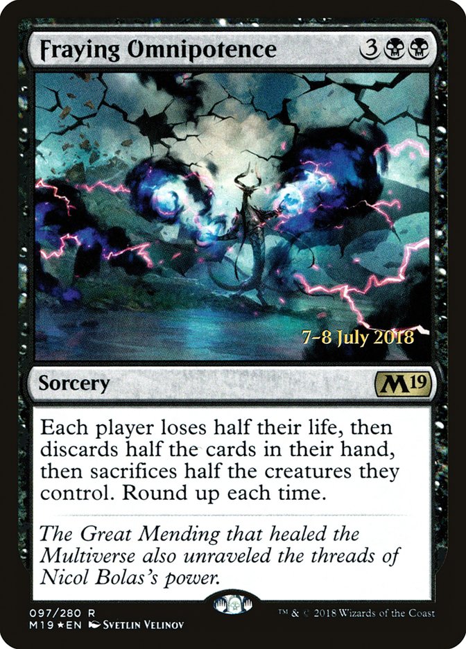 Fraying Omnipotence [Core Set 2019 Prerelease Promos] | Pegasus Games WI