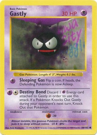 Gastly (50/102) [Base Set Shadowless Unlimited] | Pegasus Games WI