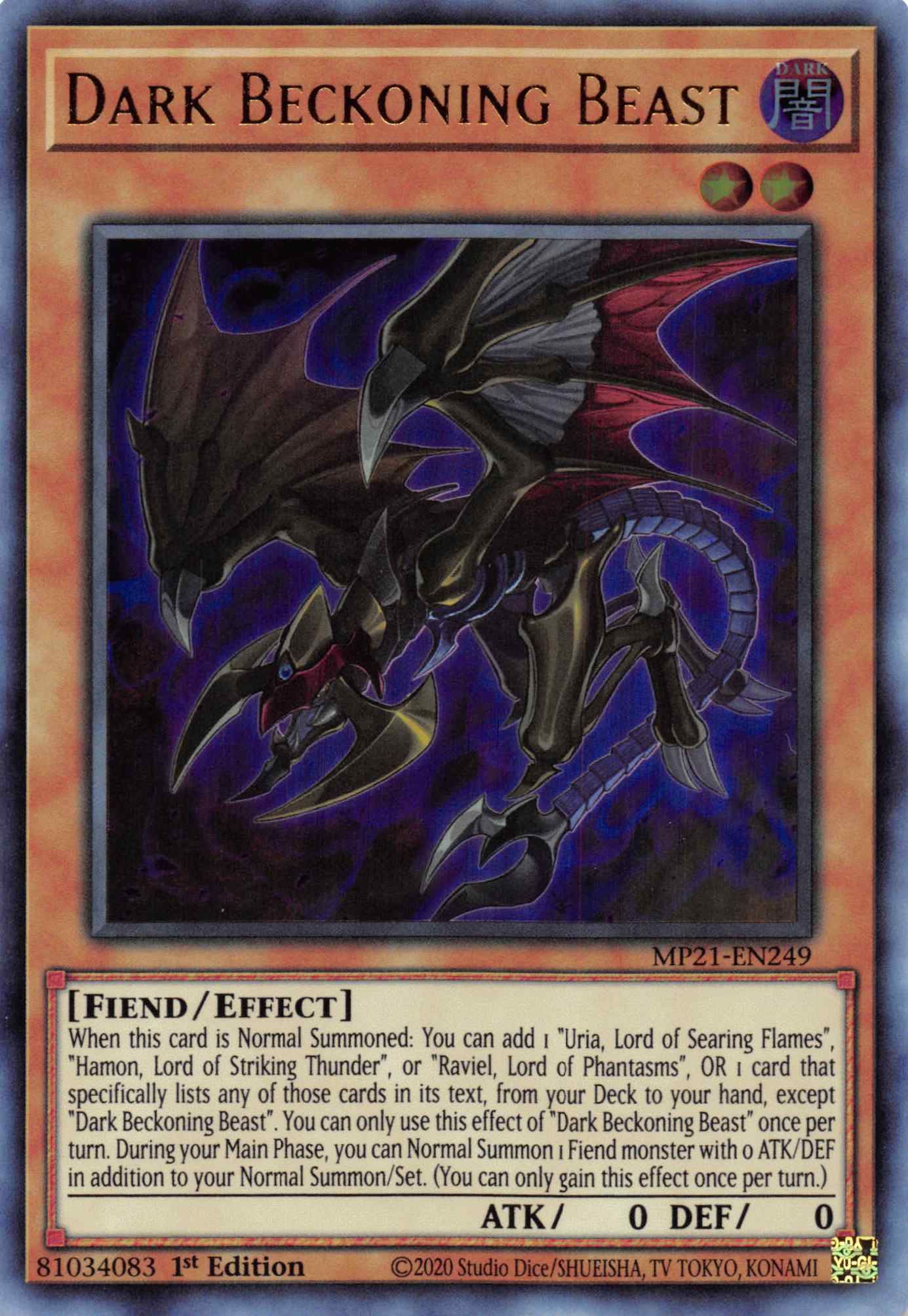 Dark Beckoning Beast [MP21-EN249] Ultra Rare | Pegasus Games WI