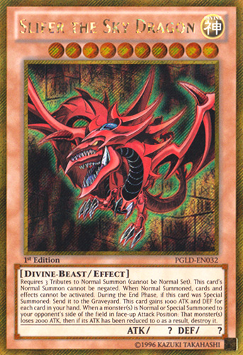 Slifer the Sky Dragon [PGLD-EN032] Gold Secret Rare | Pegasus Games WI