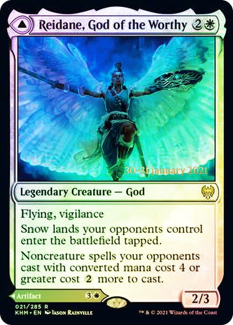 Reidane, God of the Worthy // Valkmira, Protector's Shield [Kaldheim Prerelease Promos] | Pegasus Games WI