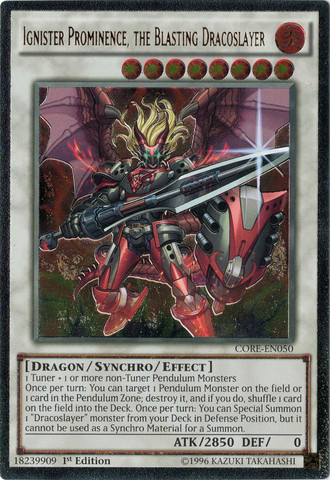 Ignister Prominence, the Blasting Dracoslayer (UTR) [CORE-EN050] Ultimate Rare | Pegasus Games WI