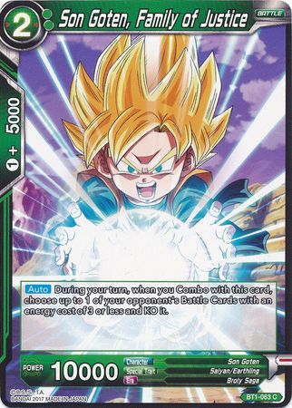 Son Goten, Family of Justice [BT1-063] | Pegasus Games WI