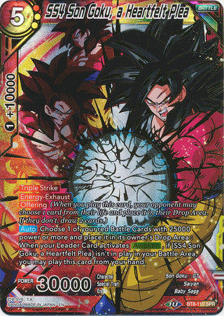 SS4 Son Goku, a Heartfelt Plea (SPR) [BT8-110] | Pegasus Games WI