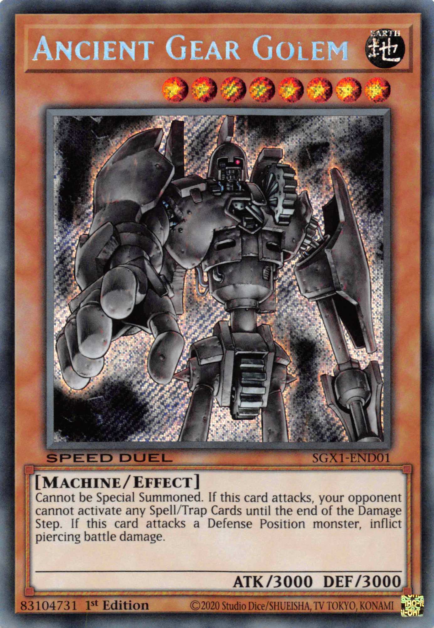 Ancient Gear Golem [SGX1-END01] Secret Rare | Pegasus Games WI