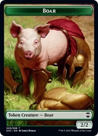 Boar // Spirit Double-Sided Token [Kaldheim Commander Tokens] | Pegasus Games WI
