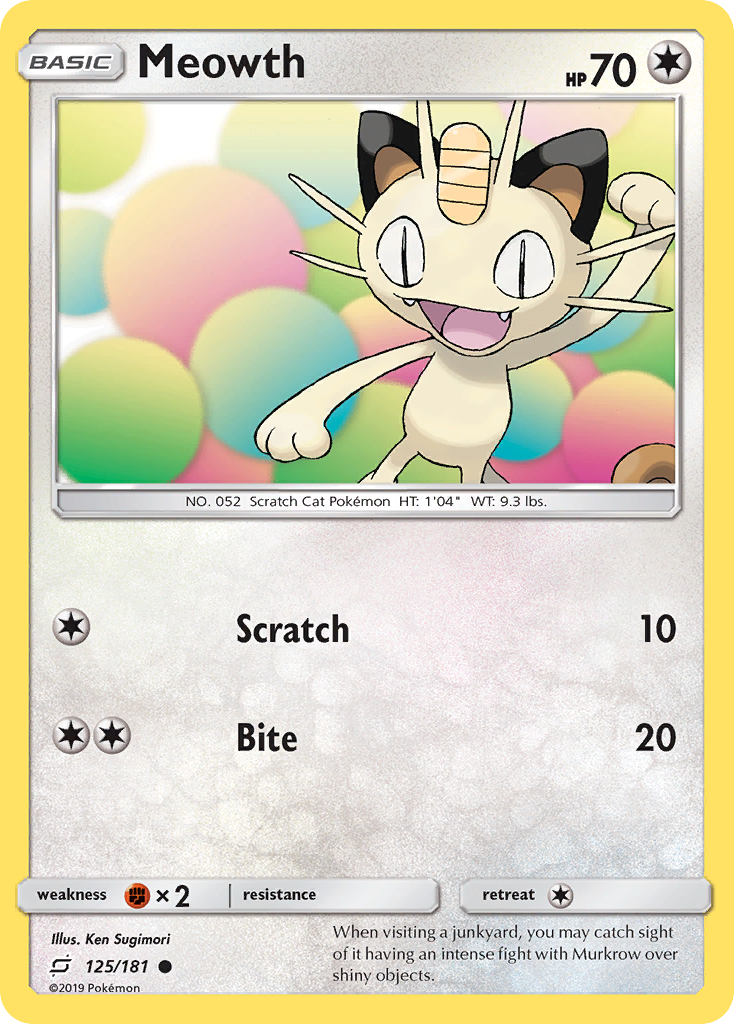 Meowth (125/181) [Sun & Moon: Team Up] | Pegasus Games WI