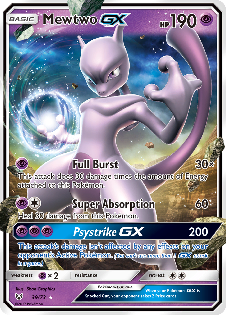 Mewtwo GX (39/73) [Sun & Moon: Shining Legends] | Pegasus Games WI