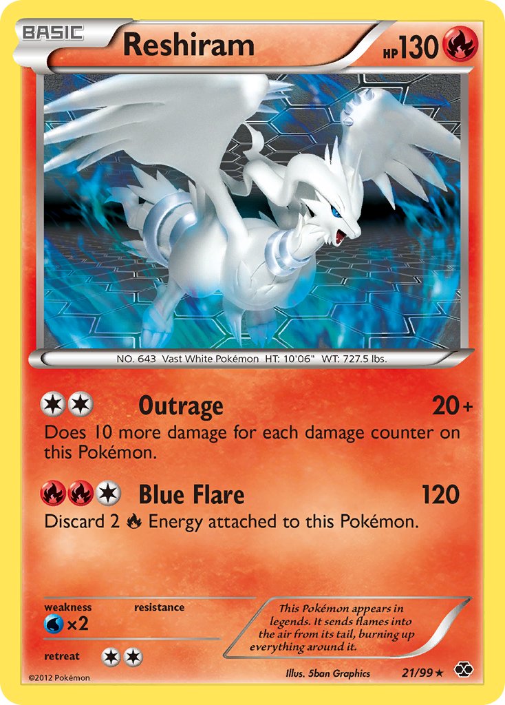 Reshiram (21/99) (Theme Deck Exclusive) [Black & White: Next Destinies] | Pegasus Games WI