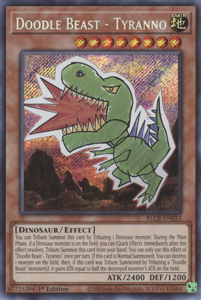 Doodle Beast - Tyranno [BLCR-EN033] Secret Rare | Pegasus Games WI