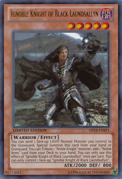 Ignoble Knight of Black Laundsallyn [ABYR-ENSP1] Ultra Rare | Pegasus Games WI