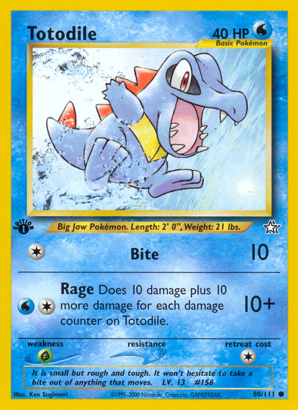 Totodile (80/111) [Neo Genesis 1st Edition] | Pegasus Games WI