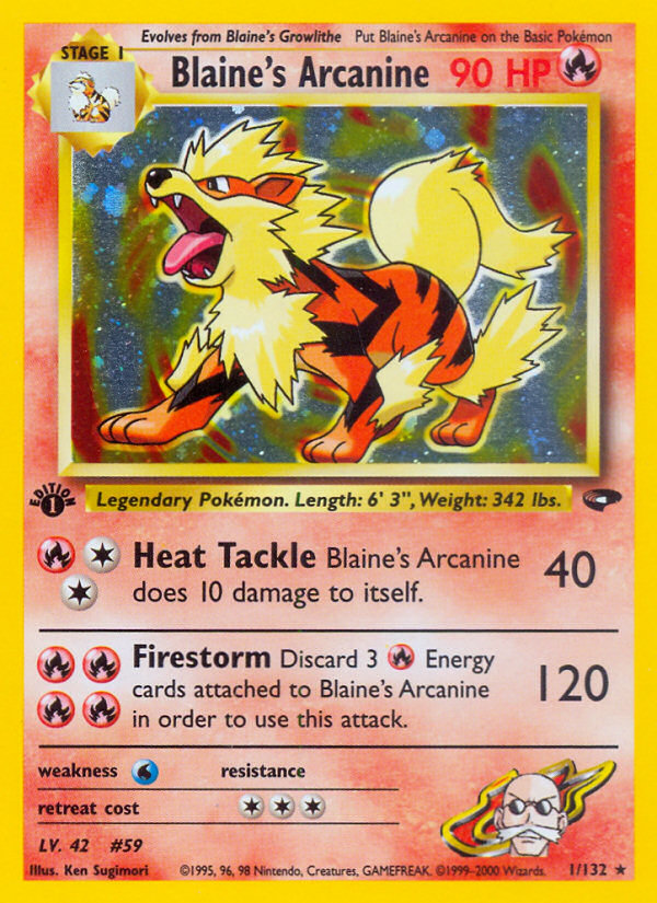 Blaine's Arcanine (1/132) [Gym Challenge 1st Edition] | Pegasus Games WI