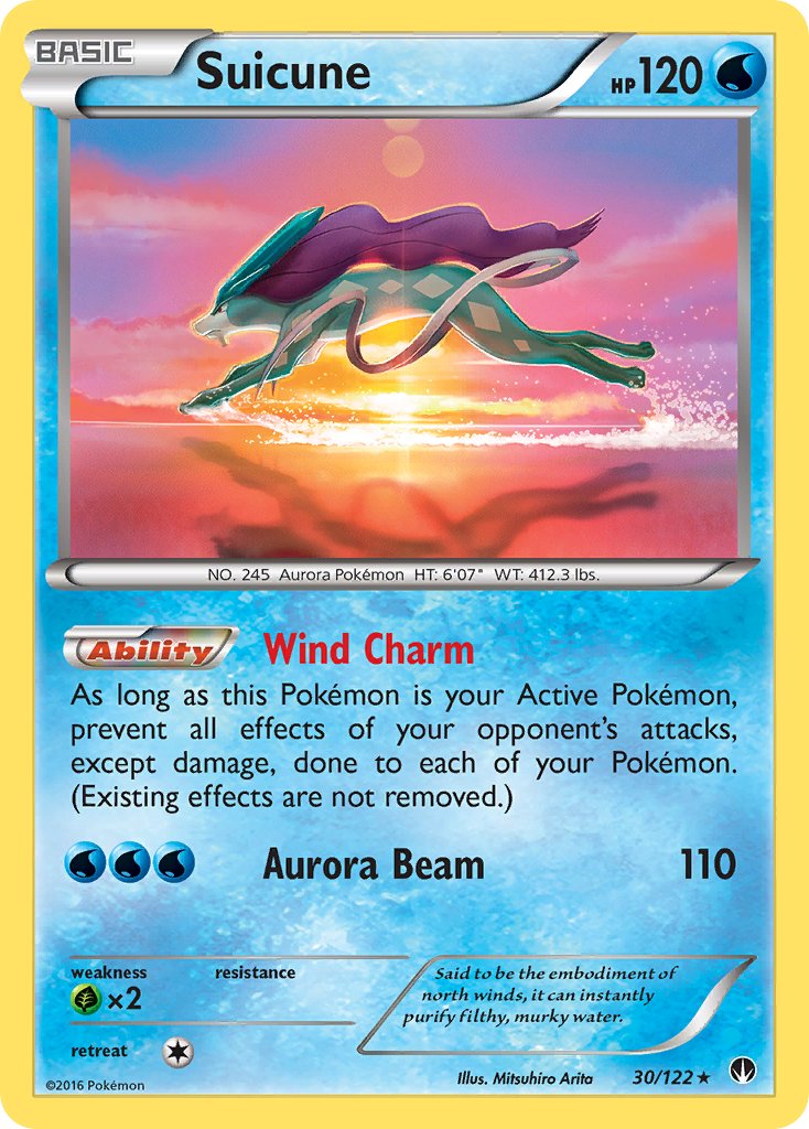 Suicune (30/122) (Cosmos Holo) (Blister Exclusive) [XY: BREAKpoint] | Pegasus Games WI