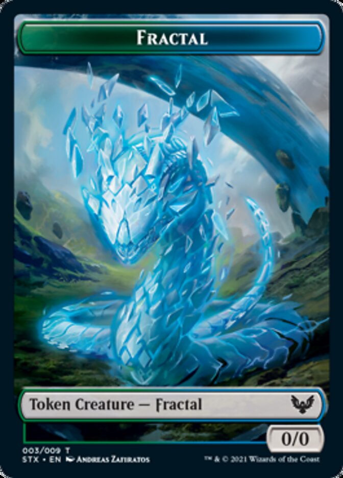 Fractal // Treasure Double-Sided Token [Strixhaven: School of Mages Tokens] | Pegasus Games WI
