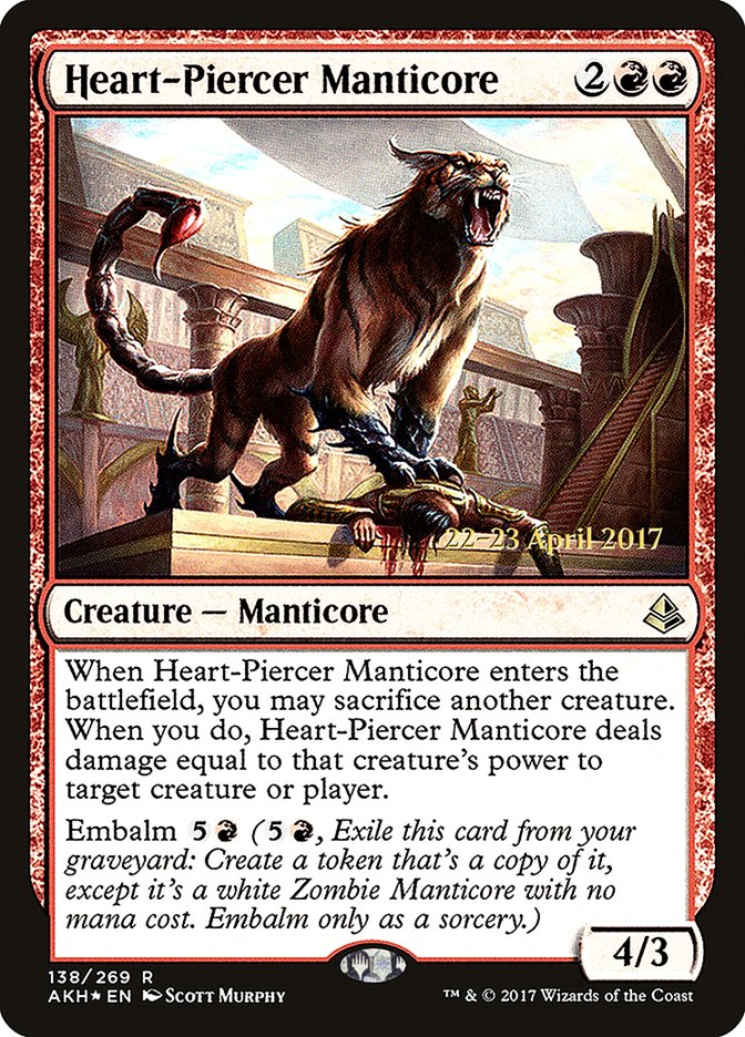 Heart-Piercer Manticore [Amonkhet Prerelease Promos] | Pegasus Games WI