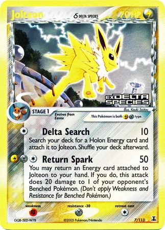 Jolteon (7/113) (Delta Species) (Stamped) [EX: Delta Species] | Pegasus Games WI