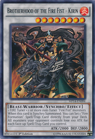 Brotherhood of the Fire Fist - Kirin [MP14-EN094] Rare | Pegasus Games WI