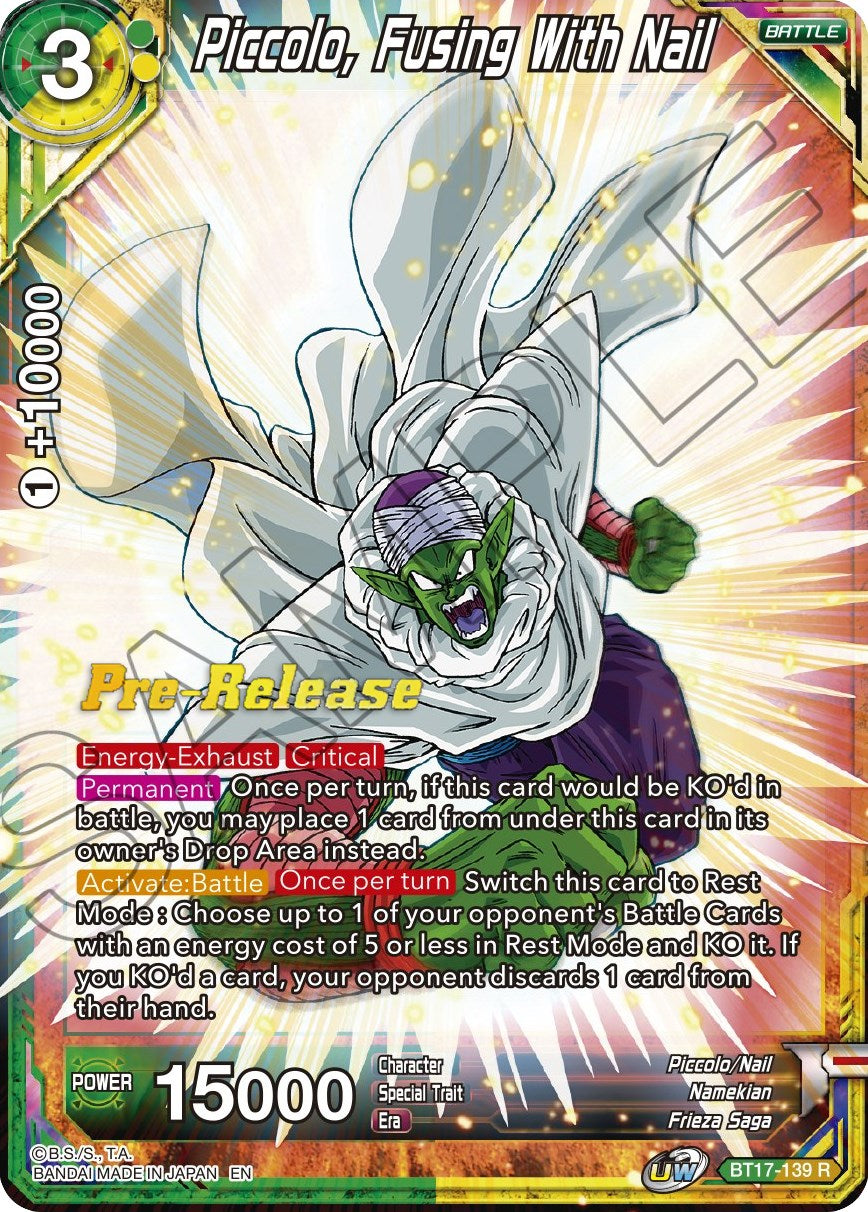 Piccolo, Fusing With Nail (BT17-139) [Ultimate Squad Prerelease Promos] | Pegasus Games WI