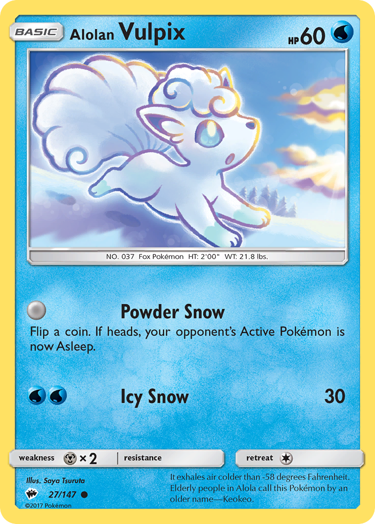 Alolan Vulpix (27/147) [Sun & Moon: Burning Shadows] | Pegasus Games WI