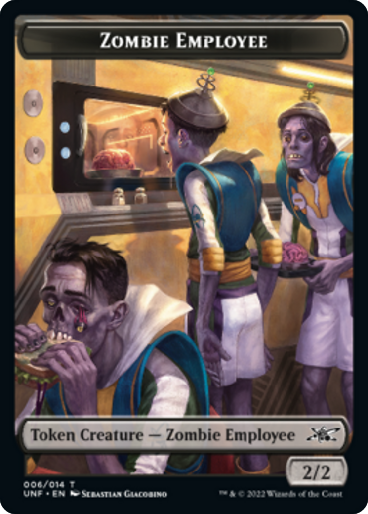 Zombie Employee // Treasure (013) Double-Sided Token [Unfinity Tokens] | Pegasus Games WI