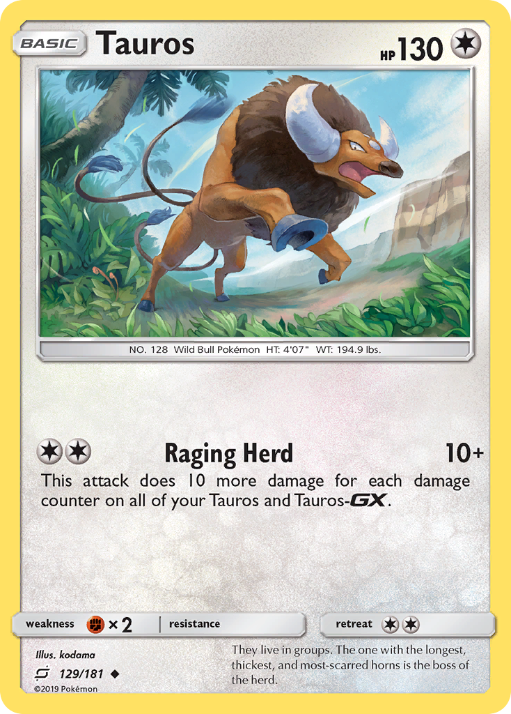 Tauros (129/181) [Sun & Moon: Team Up] | Pegasus Games WI