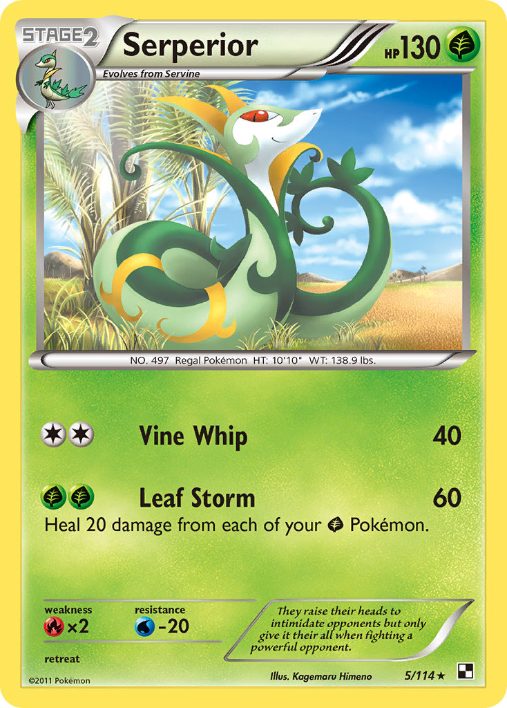 Serperior (5/114) (Green Tornado) (Theme Deck Exclusive) [Black & White: Base Set] | Pegasus Games WI